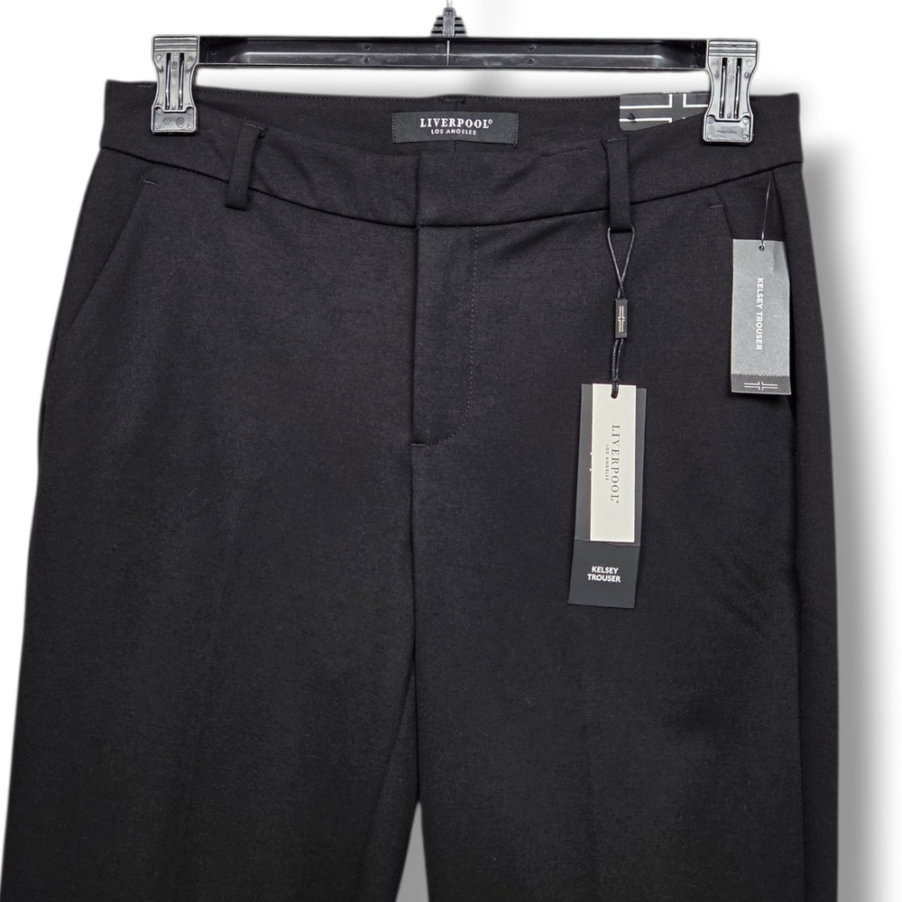 Liverpool Kelsey Trouser Womens 8 Tall Black Mid Rise Slim Leg Pants - Picture 2 of 12